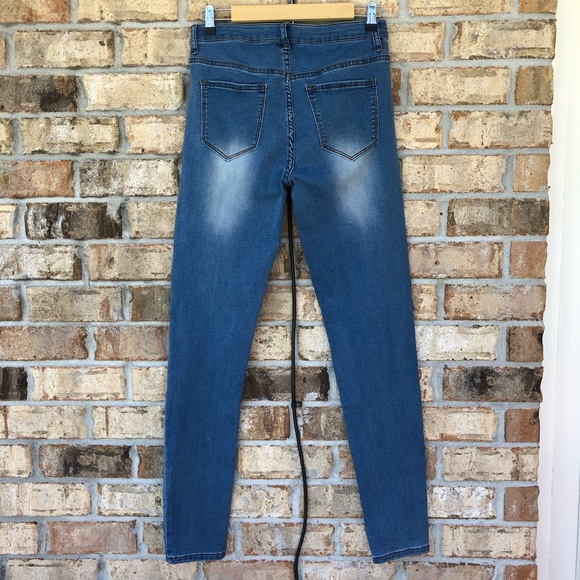 AMELIA JAMES Jackson Cotton Blend Mid Rise Blue Wash  Skinny Jeans XL - Picture 5 of 16